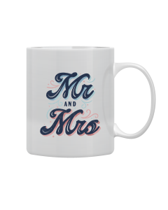 White Mug Printed in Mr. & Mrs.
