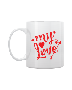 White Mug Printed in Red Everlasting Love