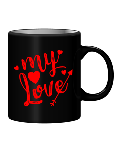 Black Mug Printed in Red Everlasting Love