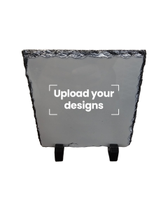 Black Photo Rock Printed with Your Personalized Design - Square 