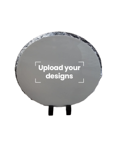 Black Photo Rock Printed with Your Personalized Design - Round