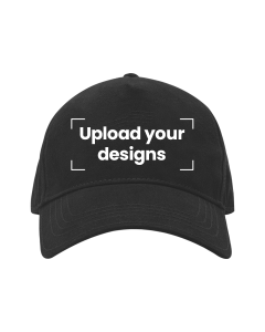 Cotton Cap Embroidered with Your Personalized Design - Black