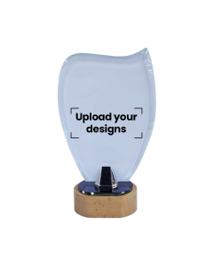 Customized Crystal Trophy Wooden Base with Your Personalized Design - CS-232096B