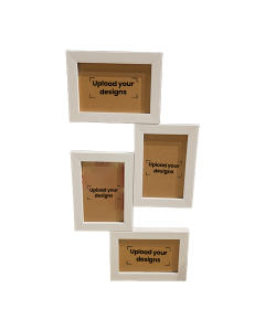 4x6 Photo Frame Printed with Your Personalized Design - White Collage