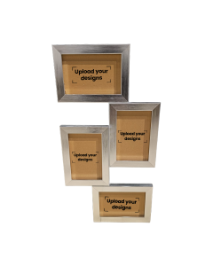 4x6 Photo Frame Printed with Your Personalized Design - Silver Metallic Collage
