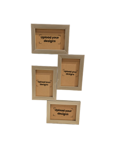 4x6 Photo Frame Printed with Your Personalized Design - Grey Metallic Collage
