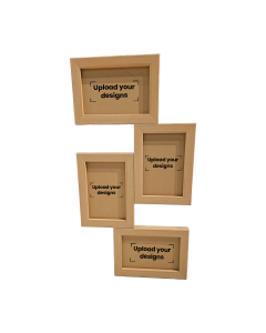 4x6 Photo Frame Printed with Your Personalized Design - Oak Wood Collage