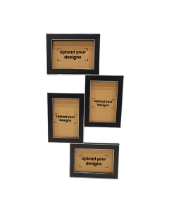 4x6 Photo Frame Printed with Your Personalized Design - Black & Silver Collage