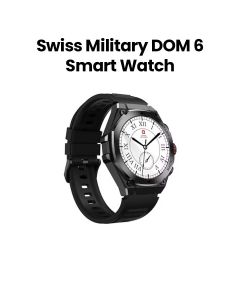 Swiss Military Smart Watch with Black Frame & Black Silicon Strap | SM-WCH-DOM6-BLKF-BLKSS