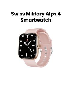 Swiss Military Smart Watch with Rosegold Frame & Pink Silicon Strap | SM-WCH-ALPS4-RGLDF-PNKSS