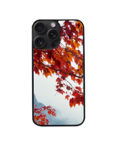 iPhone 15 Pro Max Black Case Printed With Mountain Lake Autumn Landscape