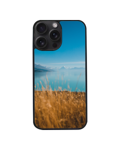 iPhone 15 Pro Max Black Case  Printed With Vertical Shot Lake Pukaki Mount Cook