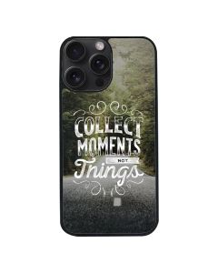 iPhone 15 Pro Max Black Case  Printed With Travel Lettering Background With Photo