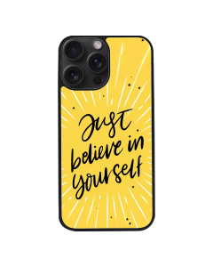 iPhone 15 Pro Max Black Case  Printed With Modern Motivation Quote Yellow Color