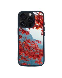iPhone 16 Pro Max Black Case  Printed With Mountain Lake Autumn Landscape