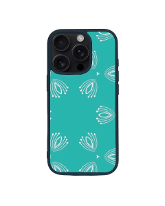 iPhone 16 Pro Max Black Case  Printed With Nice Blue Background With White Pattern