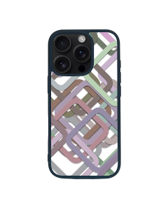 iPhone 16 Pro Max Black Case  Printed With Multicolour Square Background