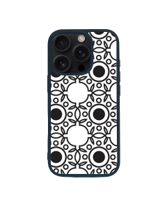 iPhone 16 Pro Max Black Case  Printed With Abstract Monochrome Seamless