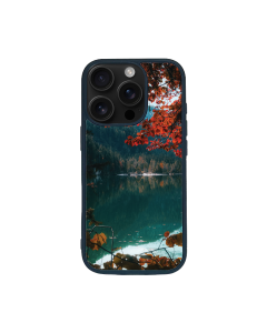 iPhone 16 Pro Black Case Printed With Brown Green Trees Beside River Daytime