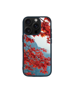 iPhone 16 Pro Black Case  Printed With Mountain Lake Autumn Landscape