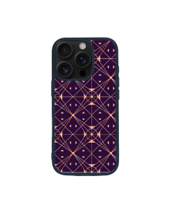 iPhone 16 Pro Black Case  Printed With Gradient Art Deco Pattern