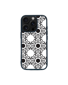 iPhone 16 Pro Black Case  Printed With Abstract Monochrome Seamless