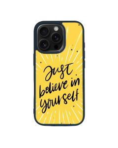 iPhone 16 Pro Black Case  Printed With Modern Motivation Quote Yellow Color