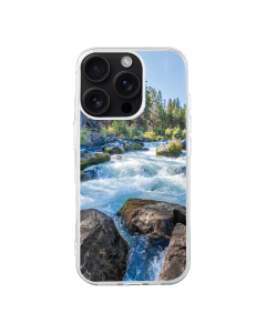 iPhone 16 Pro Max Transparant Case Printed With River Surrounded With Flowers Autumn Daytime