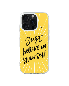 iPhone 16 Pro Max Transparant Case Printed With Modern Motivation Quote Yellow Color