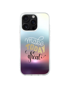 iPhone 16 Pro Max Transparant Case Printed With Positive Quote Poster Sunset Blurred Background