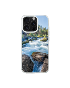 iPhone 16 Pro Transparant Case Printed With River Surrounded With Flowers Autumn Daytime