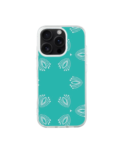iPhone 16 Pro Transparant Case Printed With Nice Blue Background With White Pattern