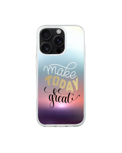 iphone 16 Pro Transparant Case Printed With Positive Quote Poster Sunset Blurred Background