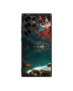 Samsung S25 Ultra Black Case Printed With Brown Green Trees Beside River Daytime