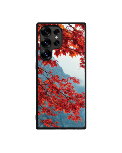 Samsung S25 Ultra Black Case  Printed With Mountain Lake Autumn Landscape