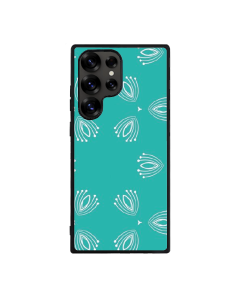 Samsung S25 Ultra Black Case  Printed With Nice Blue Background With White Pattern