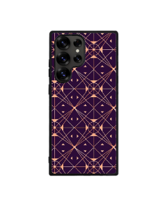 Samsung S25 Ultra Black Case  Printed With Gradient Art Deco Pattern