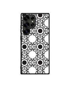 Samsung S25 Ultra Black Case  Printed With Abstract Monochrome Seamless