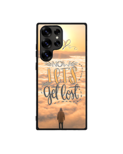 Samsung S25 Ultra Black Case  Printed With Travel Lettering With Quote And Image