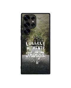 Samsung S25 Ultra Black Case  Printed With Travel Lettering Background With Photo