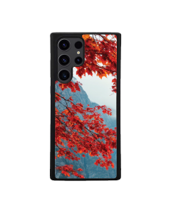 Samsung S24 Ultra Black Case  Printed With Mountain Lake Autumn Landscape