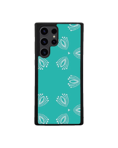 Samsung S24 Ultra Black Case  Printed With Nice Blue Background With White Pattern