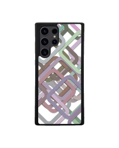 Samsung S24 Ultra Black Case  Printed With Multicolour Square Background