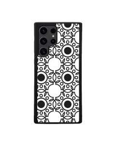 Samsung S24 Ultra Black Case  Printed With Abstract Monochrome Seamless
