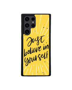Samsung S24 Ultra Black Case  Printed With Modern Motivation Quote Yellow Color