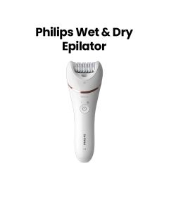 Philips Series 8000 Satinelle Essential Epilator 5 Accessories & Wet/Dry Use | White/Rose Gold | BRE740/11
