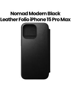 Nomad Modern Leather Folio for iPhone 15 Pro Max | Black | Nomad Leather | NM01632085