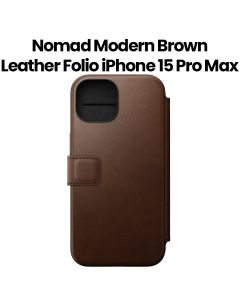 Nomad Modern Leather Folio for iPhone 15 Pro Max | Brown | Nomad Leather | NM01633785