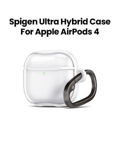 Spigen Apple AirPods 4 Ultra Hybrid Case Carabiner & Drop Protection | Clear