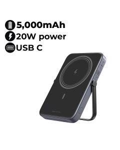 UGREEN 5,000mAh Mini Magnetic Robot Wireless 20W Power Bank | Purple Grey | UG-PB-MSAFE-PB571-5000C-GRY